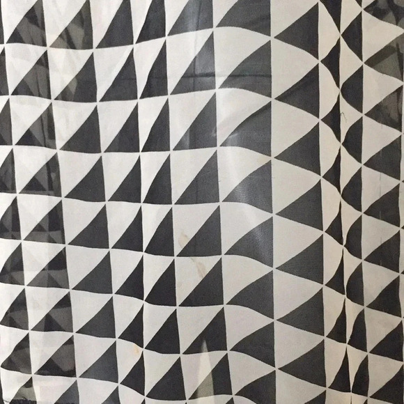 3/$15 Maximalist grunge Geometric print vegan flowy halter sheer top sz med - Picture 8 of 10